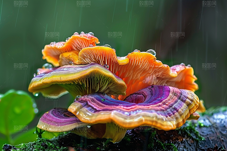 蘑菇树林清新摄影图