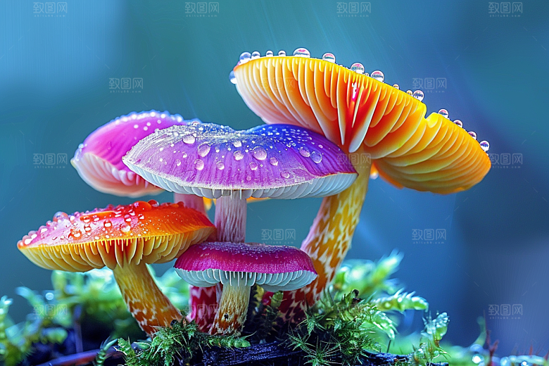 蘑菇鲜美树林摄影图