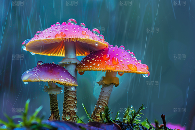 蘑菇山珍新鲜摄影图