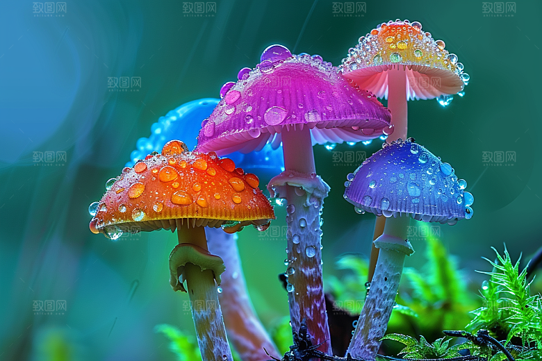 蘑菇云南雨后摄影图