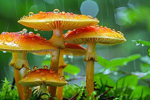 蘑菇树林高清摄影图