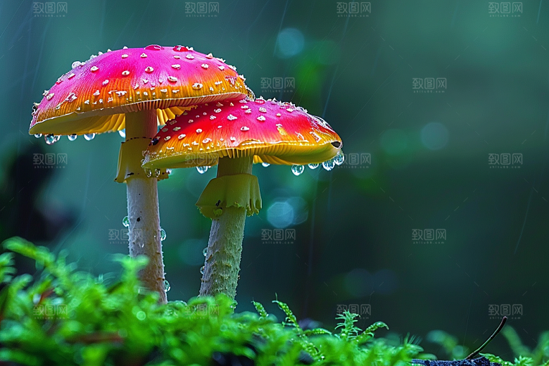 蘑菇树林菌菇摄影图