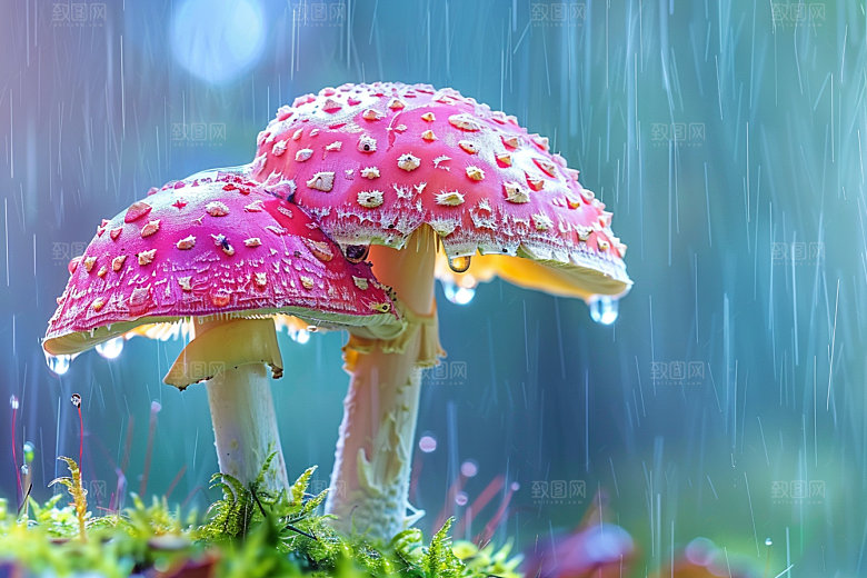 蘑菇山林高清摄影图