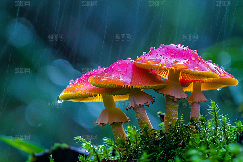 蘑菇树林菌子摄影图