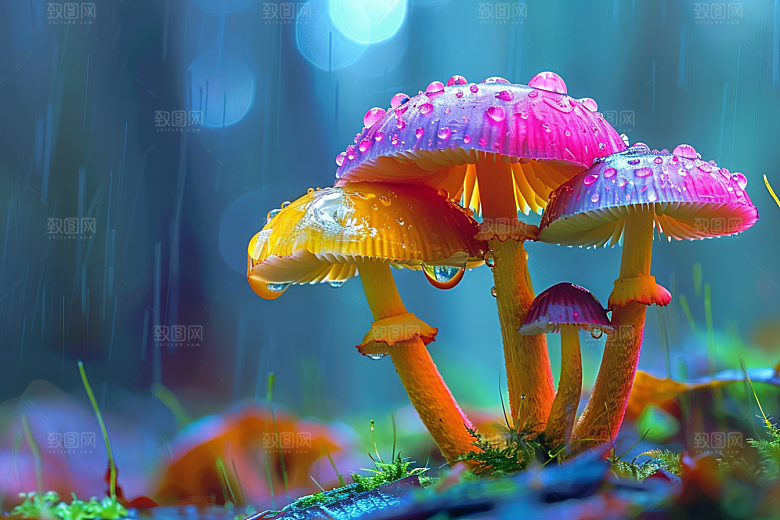 蘑菇山珍新鲜摄影图