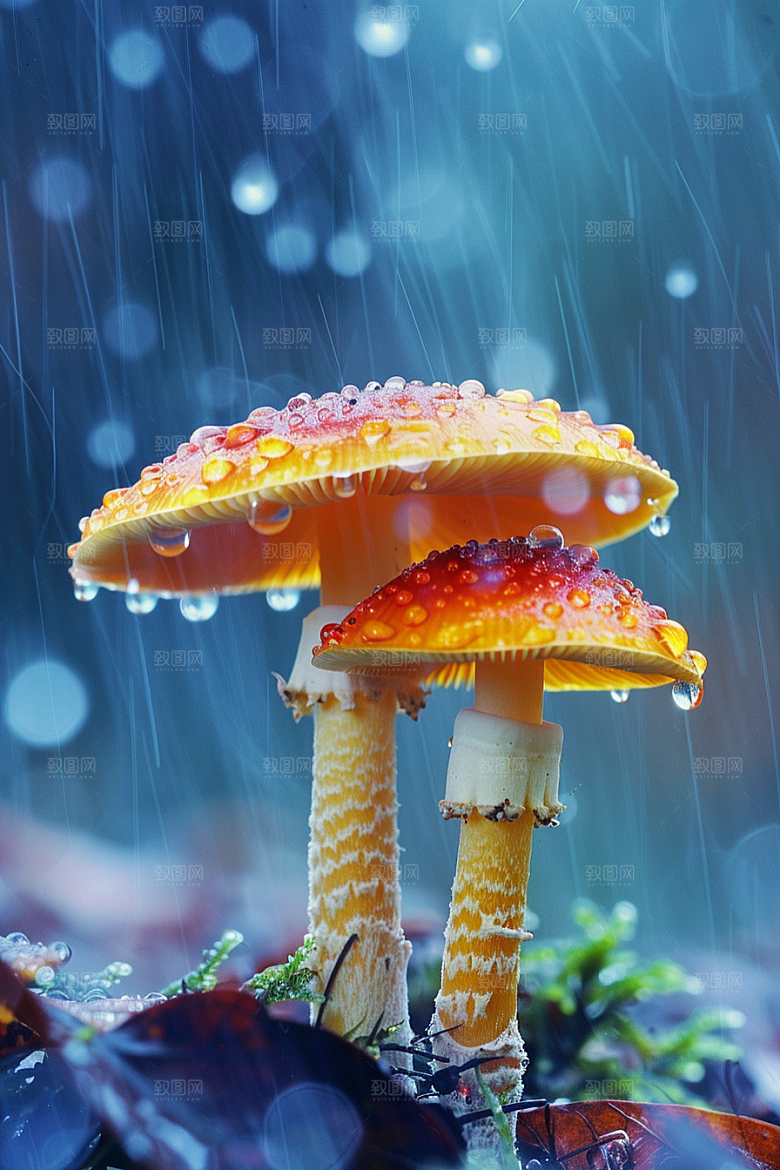 蘑菇菌子雨后摄影图