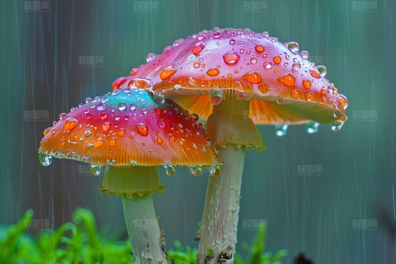 蘑菇山林鲜美摄影图