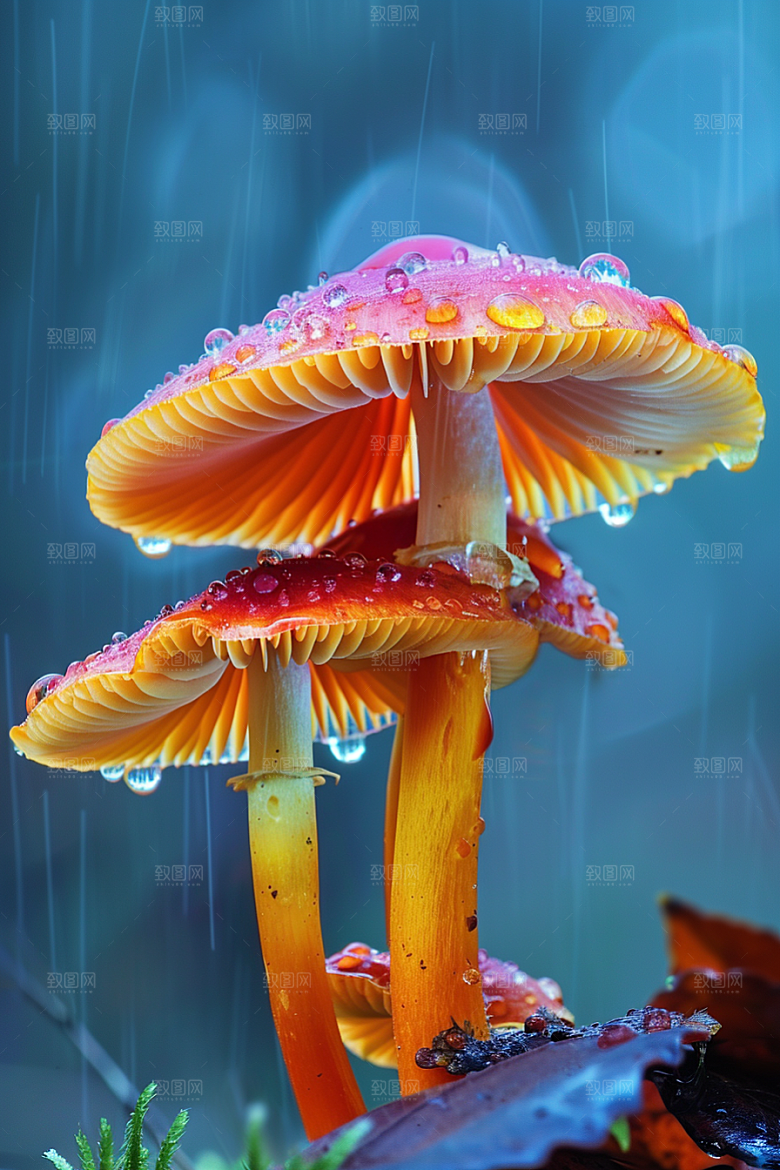 蘑菇树林山林摄影图