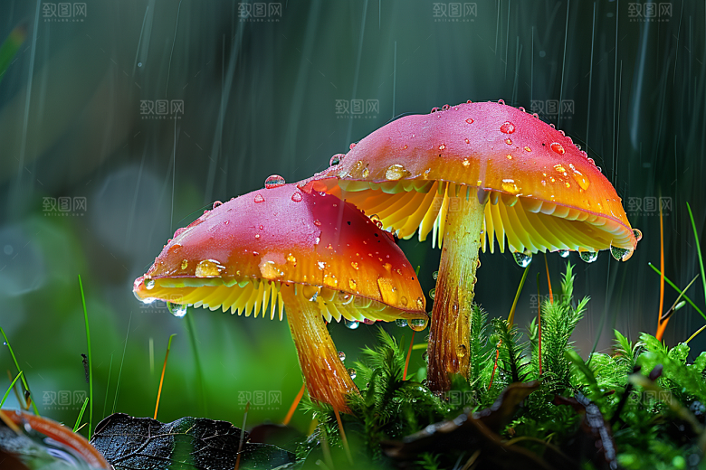 蘑菇山林鲜美摄影图