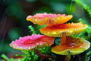 蘑菇新鲜雨后摄影图