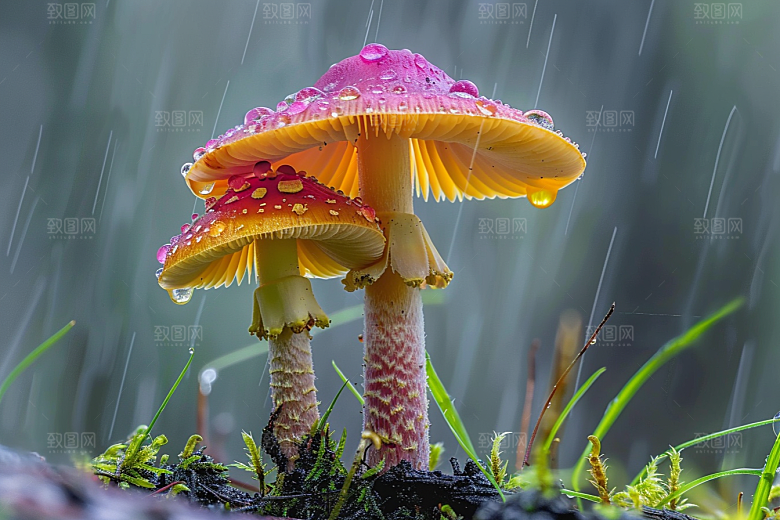 蘑菇自然山林摄影图
