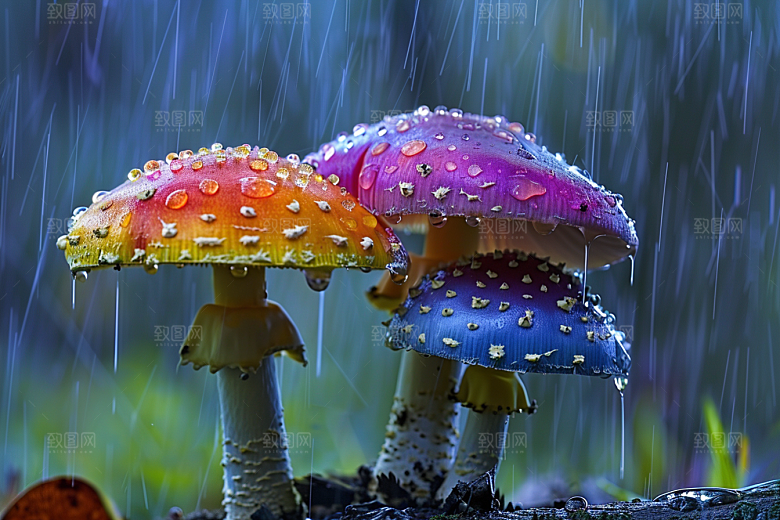 蘑菇树林山珍摄影图