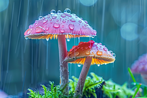 蘑菇云南雨后摄影图