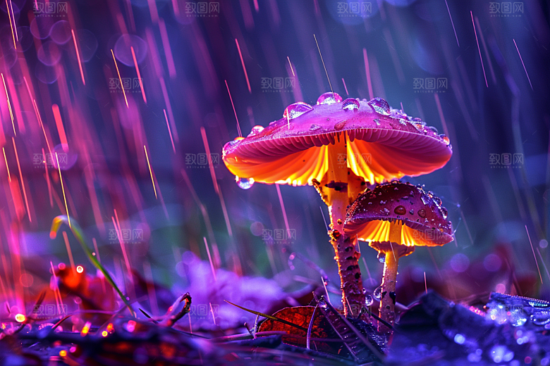 蘑菇山林菌子摄影图