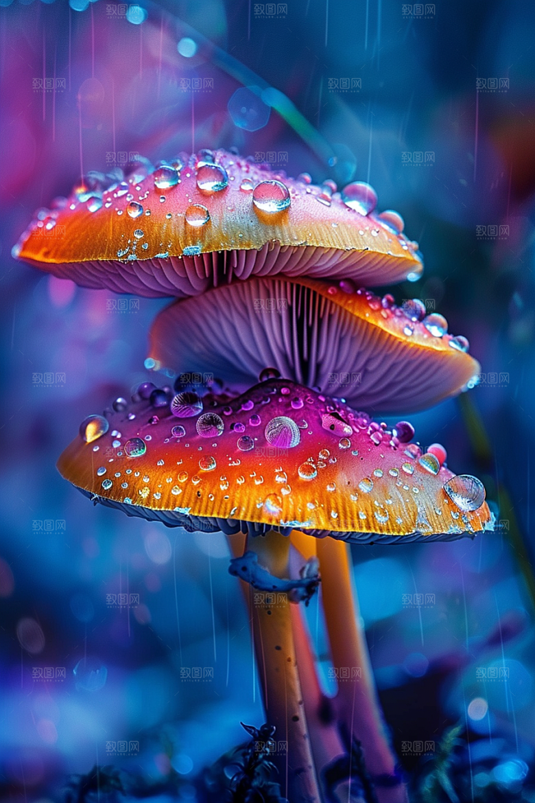 蘑菇山珍树林摄影图