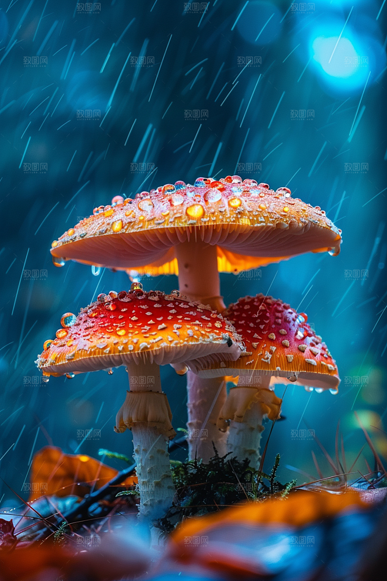 蘑菇雨后菌菇摄影图