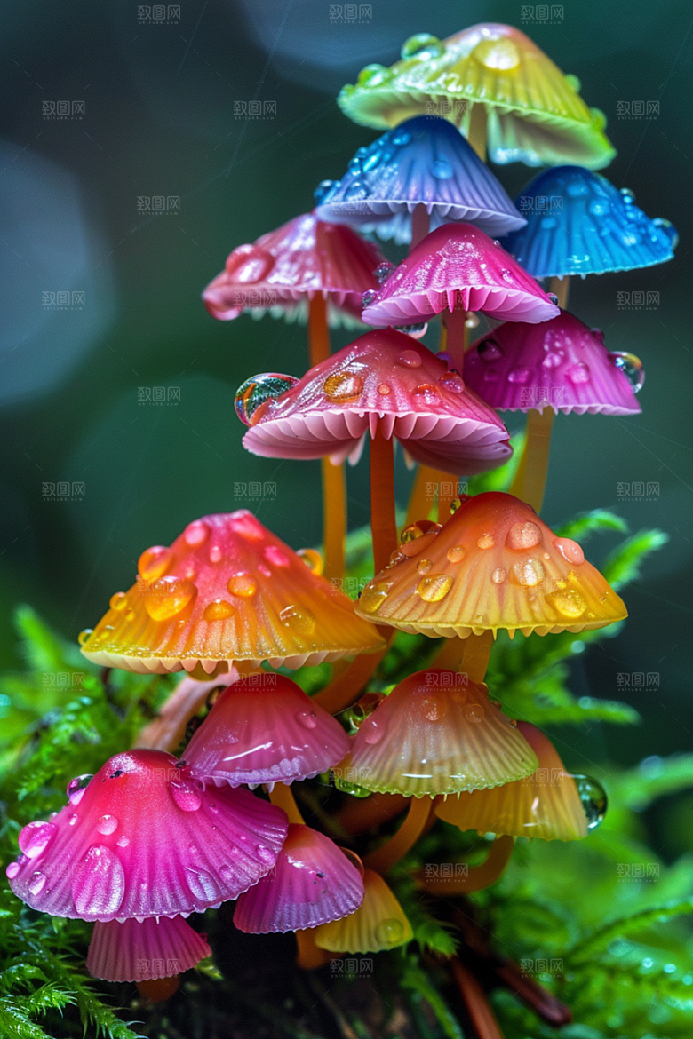 蘑菇山林鲜美摄影图