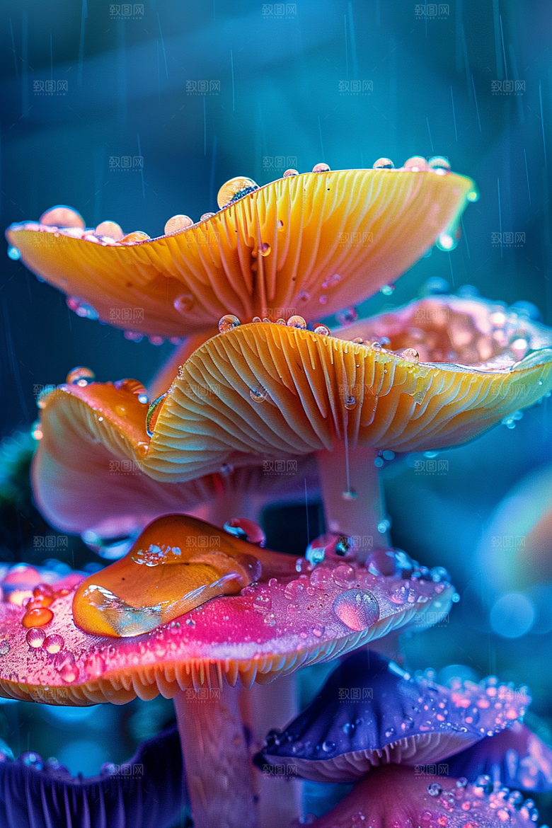 蘑菇山珍树林摄影图