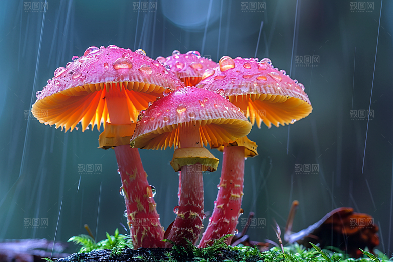 蘑菇山林菌菇摄影图