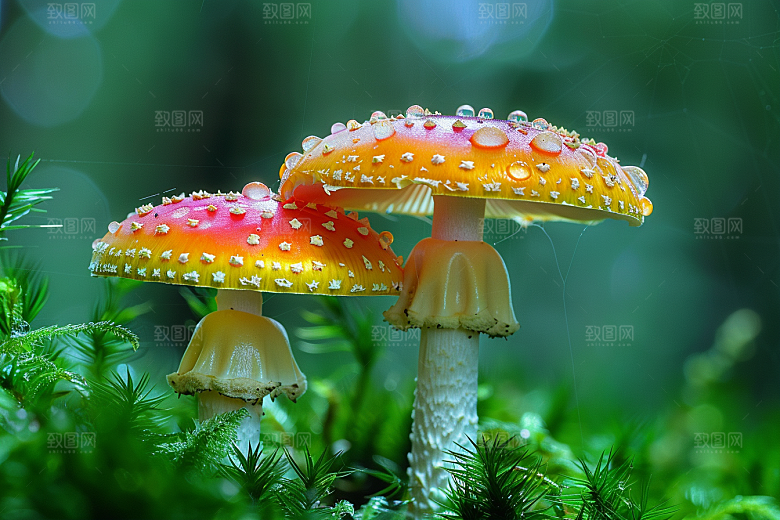 蘑菇树林菌子摄影图