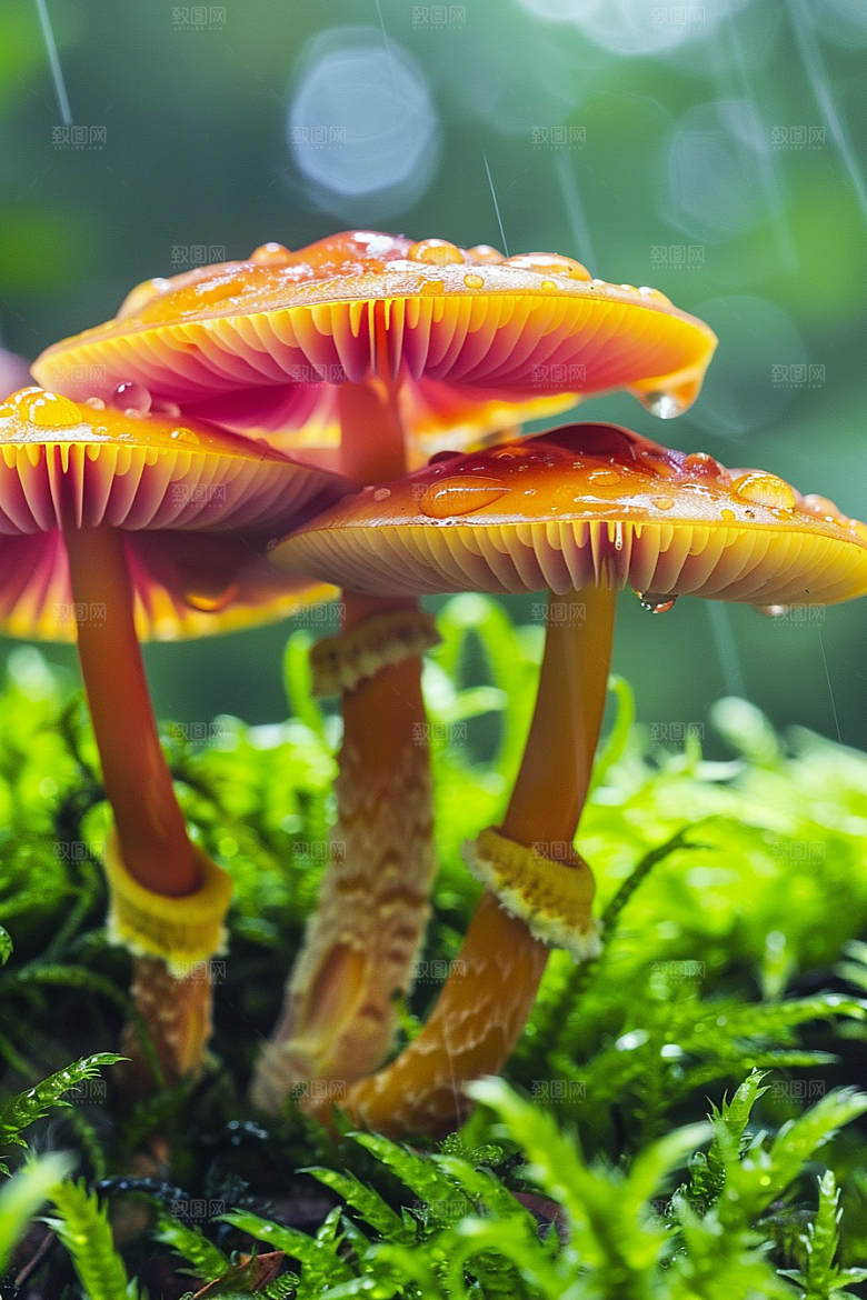 蘑菇清新山林摄影图