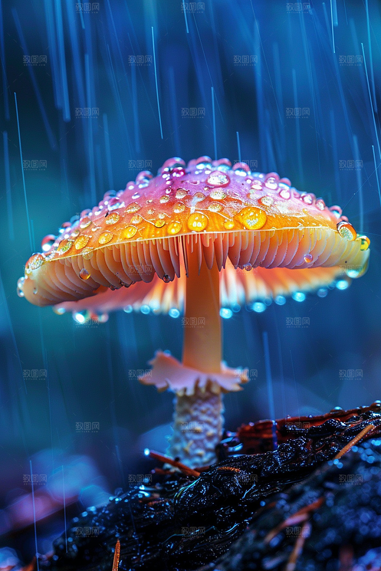 蘑菇雨后菌菇摄影图
