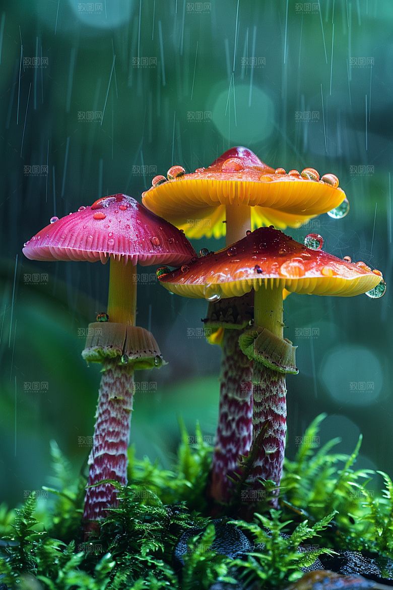 蘑菇云南山林摄影图