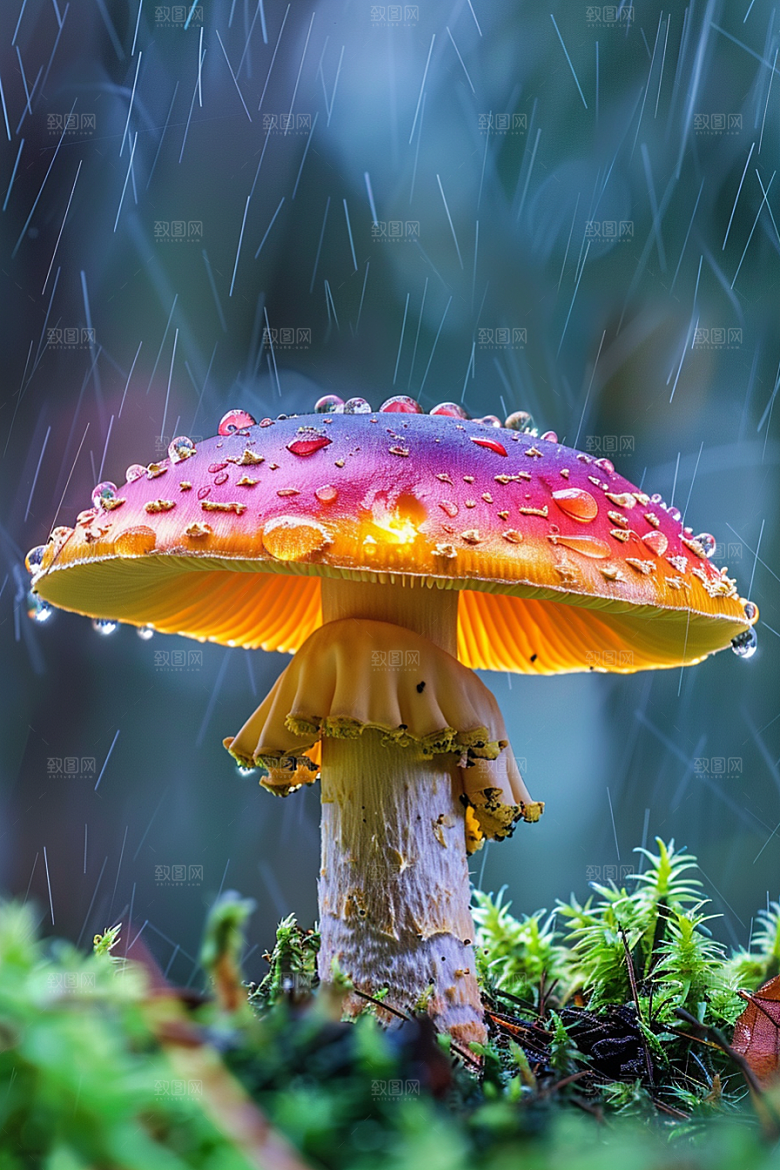 蘑菇树林鲜美摄影图