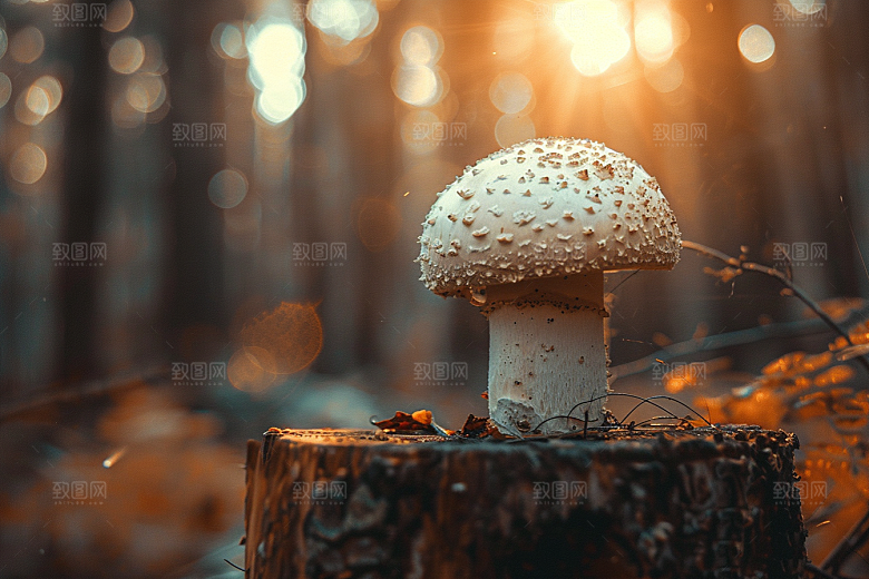 蘑菇鲜美树林摄影图