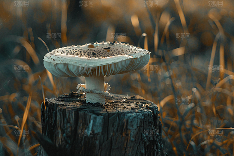 蘑菇清新雨后摄影图