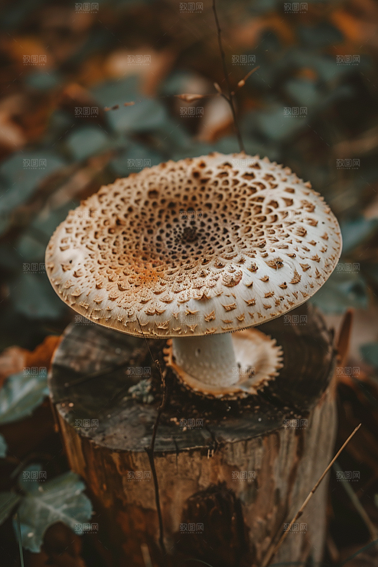 蘑菇清新雨后摄影图