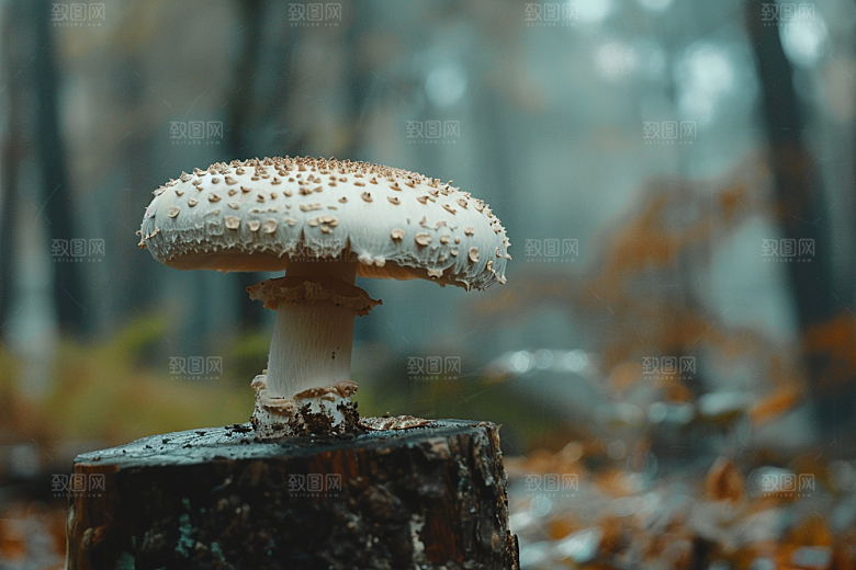 蘑菇食材雨后摄影图