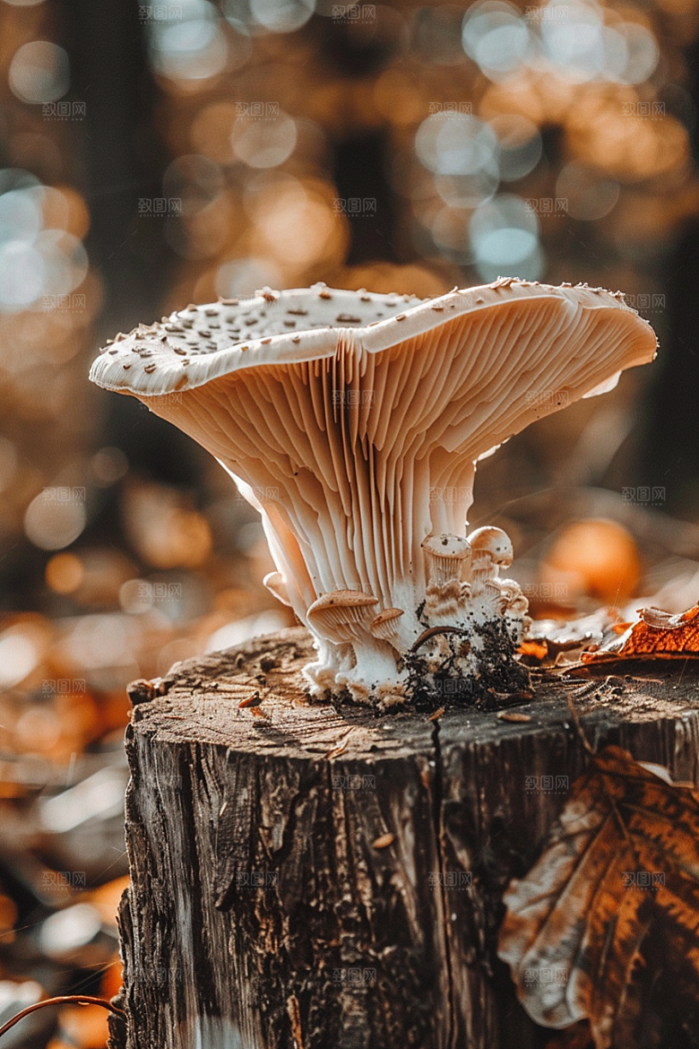 蘑菇食材雨后摄影图