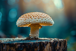 蘑菇雨后树林摄影图