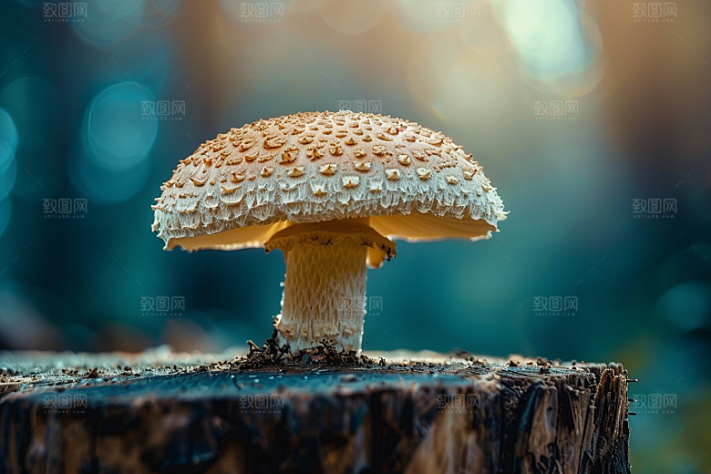 蘑菇雨后树林摄影图