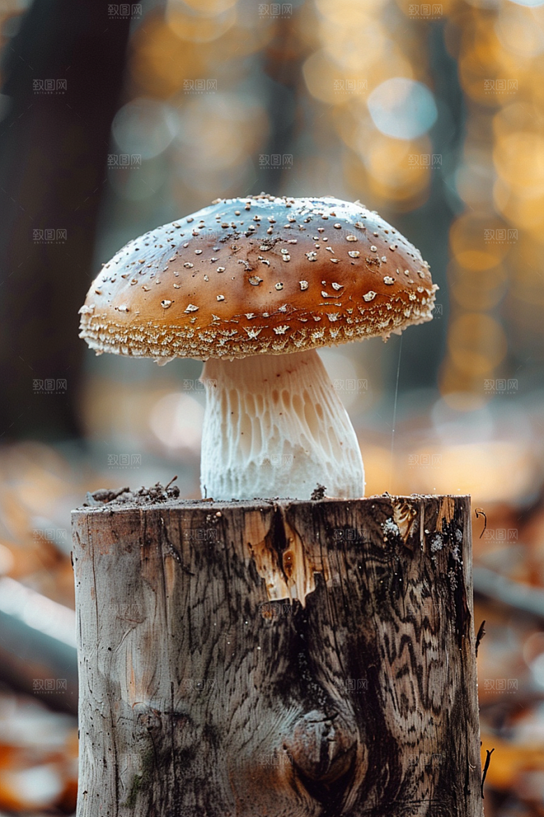 蘑菇食材雨后摄影图