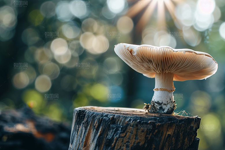 蘑菇树林新鲜摄影图