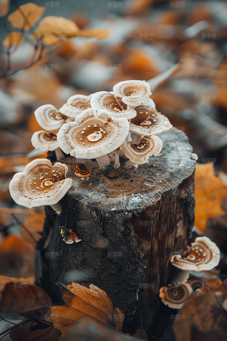 蘑菇山珍雨后摄影图