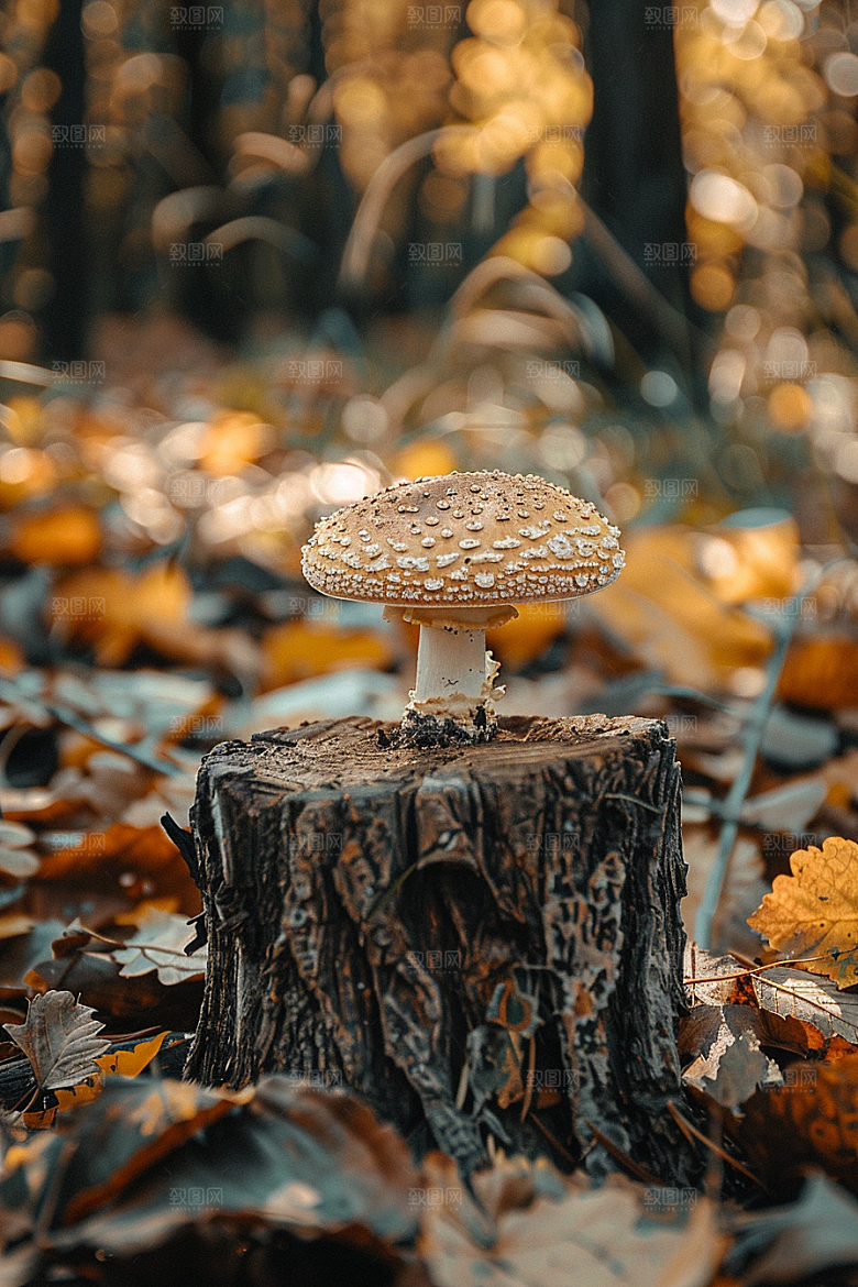 蘑菇山林食材摄影图