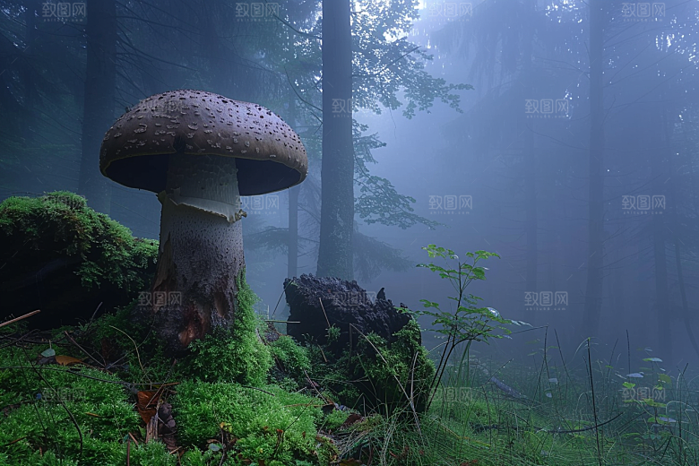 蘑菇新鲜雨后摄影图