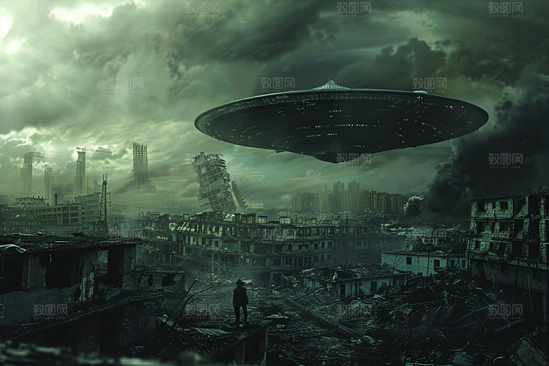 末日飞船科幻片宇宙游戏原画