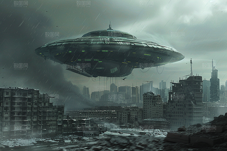 末日飞船太空飞碟游戏原画