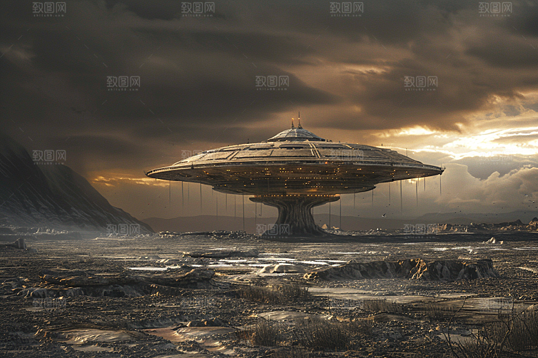 末日飞船太空战舰外星人游戏原画