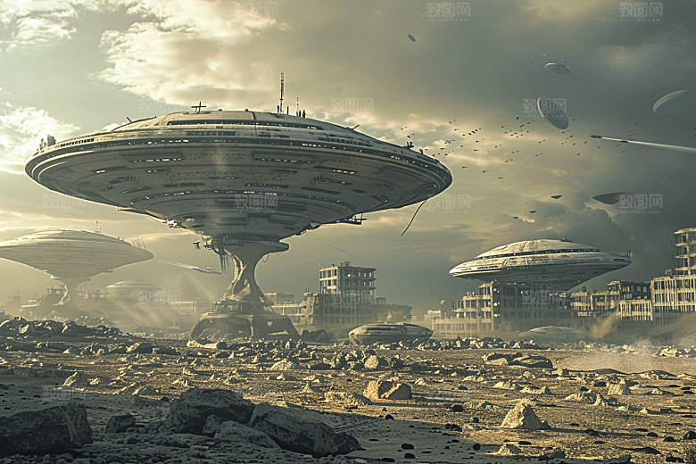 末日飞船宇宙科技感游戏原画