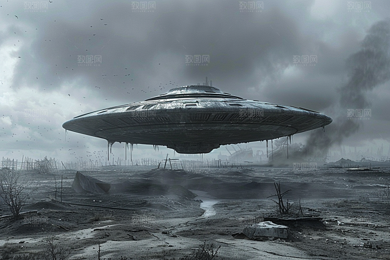 末日飞船太空科幻片游戏原画