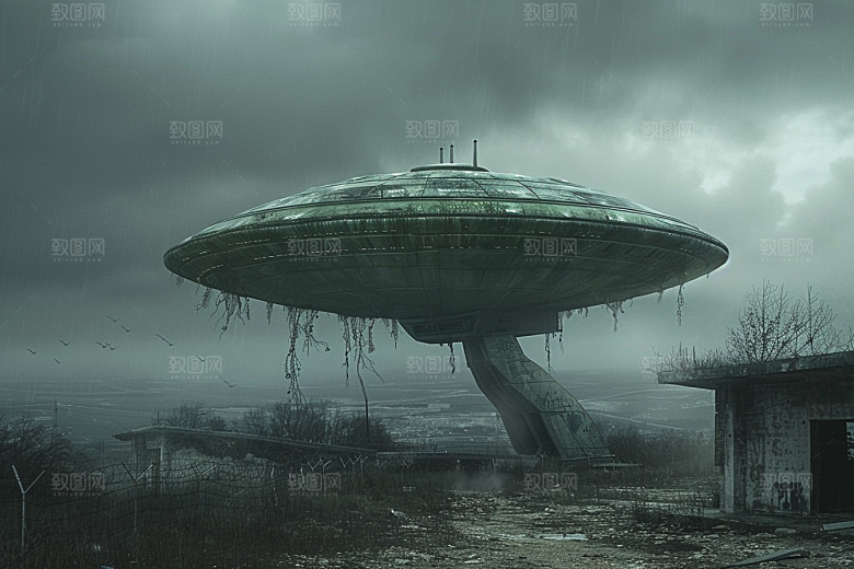 末日飞船废土风外星人游戏原画