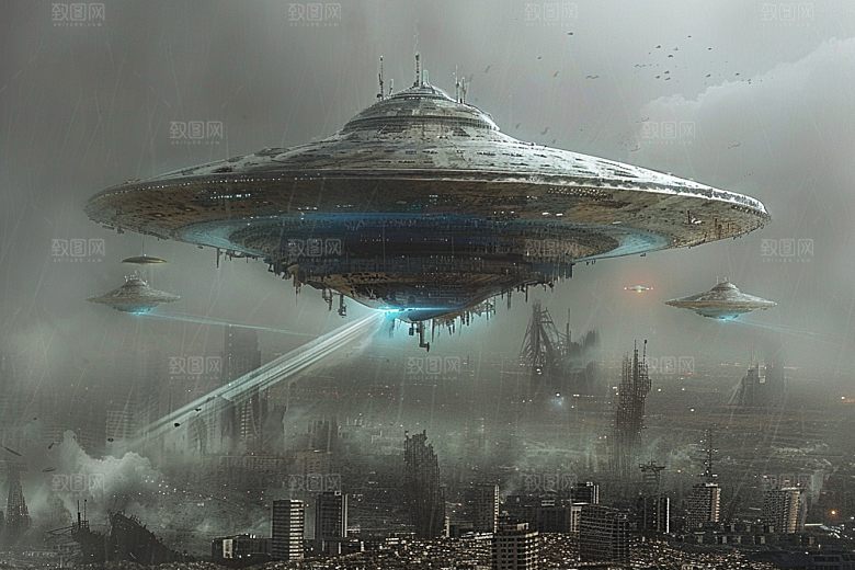 末日飞船科技感废土风游戏原画