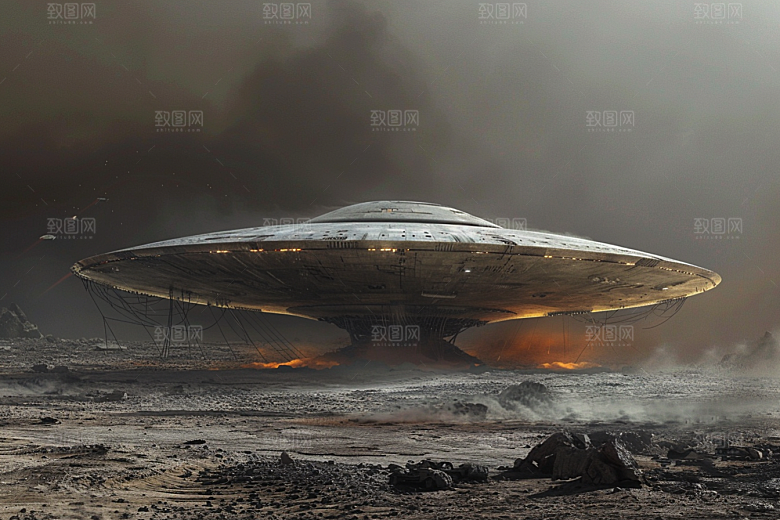 末日飞船宇宙太空战舰游戏原画