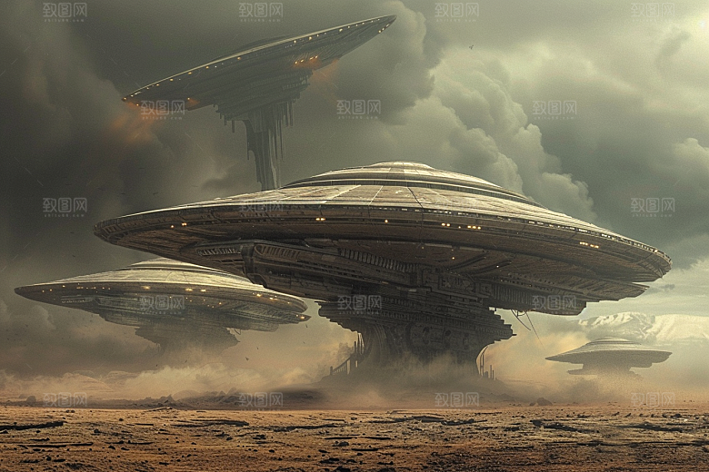 末日飞船太空战舰科幻片游戏原画