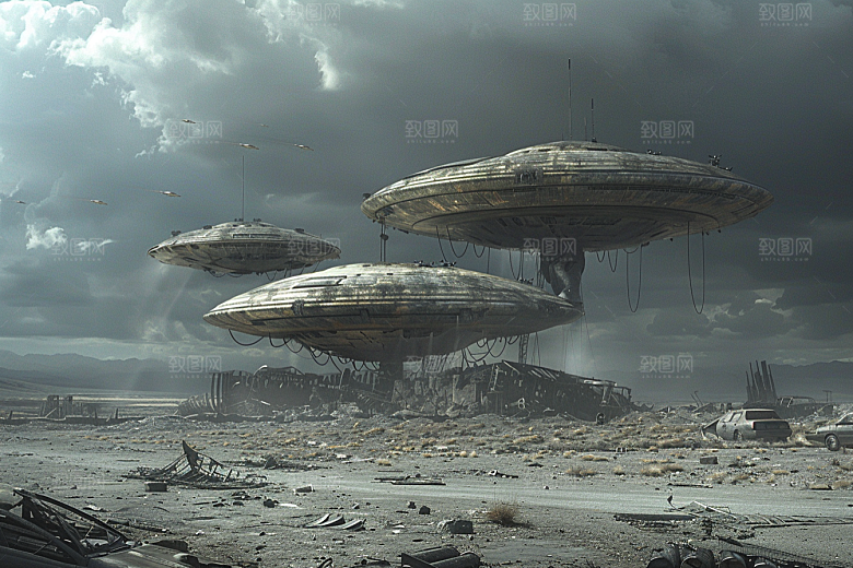 末日飞船宇宙科技感游戏原画